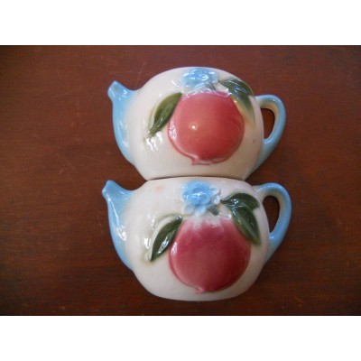 ** Pair Nice Vintage Tea Pitcher Tea Pot Glazed Wall Pockets Pottery **   181262780304